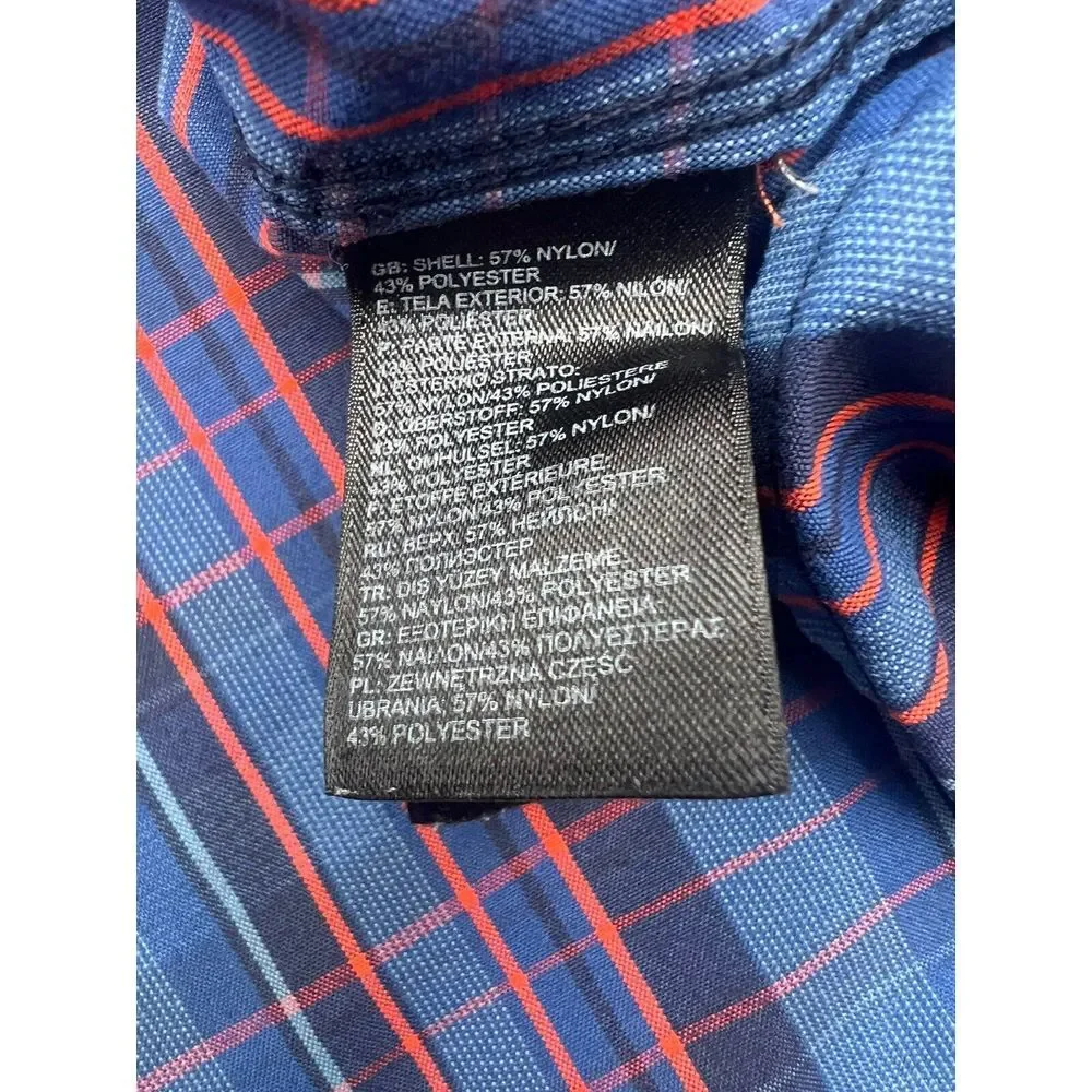 The North Face‎ Shirt Men XL Blue Roll-Up Long Sleeves Zip Pockets Logo Hiking